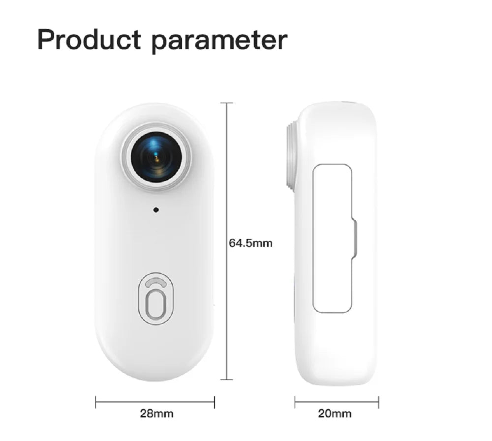 4K HD Outdoor Magnetic POV Camera 30FPS Mini Pet Vlogging Collar Camera for Cats Dogs Wireless Back Clip Mount Necklace Bodycam